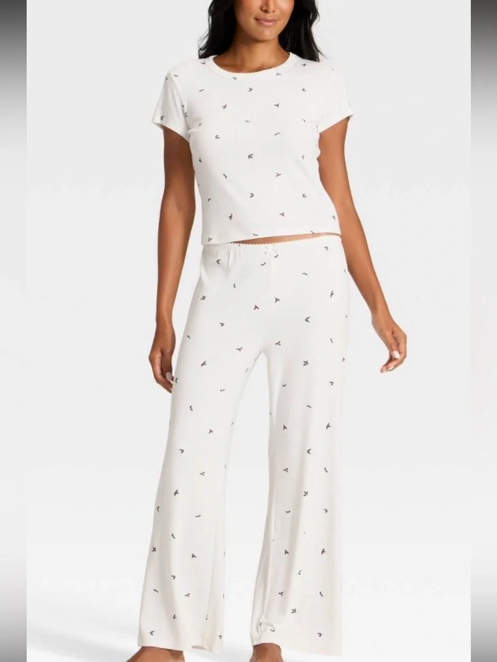 Auden White Sleepwear Set with Tiny holly print